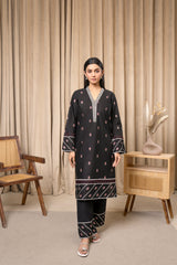Zoya Zafar Stitched 2 Piece Cotton Collection'2025-Black Blossom
