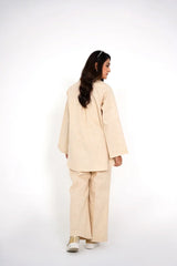Arha Eman Stitched Winter Suit-Ivory Ease â€“ 2 Piece Coord Ready To Wear