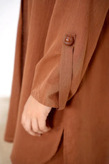 Arha Eman Stitched Winter Suit-Mocha Muse â€“ 2 Piece Coord Ready To Wear