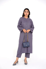 Arha Eman Stitched Winter Suit-Smoky Lilac â€“ 2 Piece Coord Ready To Wear
