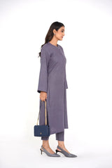 Arha Eman Stitched Winter Suit-Smoky Lilac â€“ 2 Piece Coord Ready To Wear