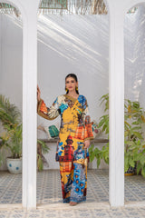 Saqafat By Abeera Exclusive Stitched Poly Lawn Suit-SQ-07