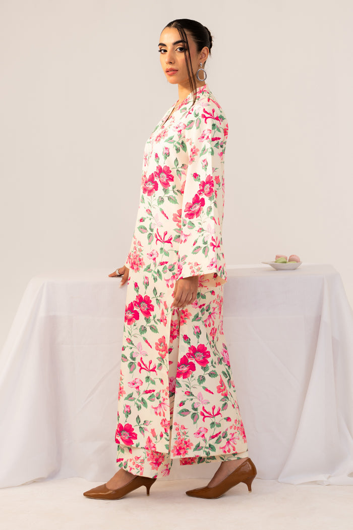 Fleur Co Ords By Sheenora Stitched 2 Piece Lawn Silk Collection'2025-CRIMSON