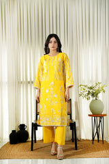 Dhaga Stitched 2 Piece Co Ords Summer Collection'2025-Honey Haze