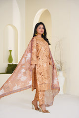 Threads & Weaves Golden Petals - Embroidered Lawn Ready to Wear 3PC-RTWL26102S