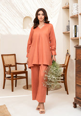 Amal Stitched Co Ords Basics Collection-Tangerine