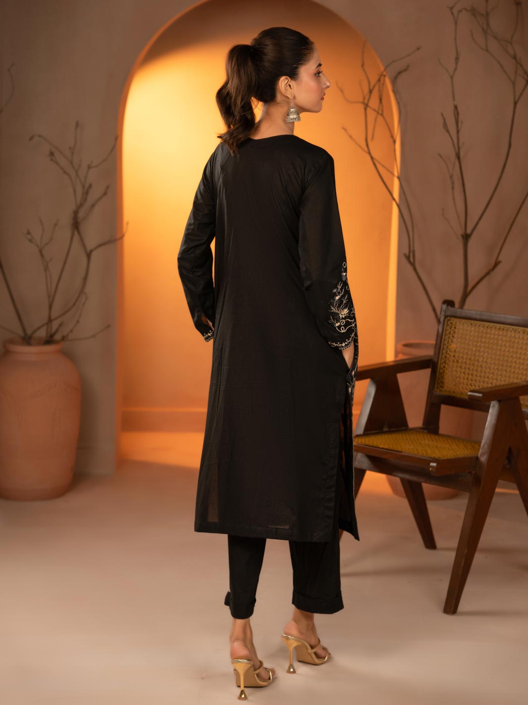 Tng By Md Stitched Collection-Crimson | Black