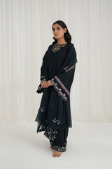 Charaghan By Qariney Stitched 3 Piece Winter Vol-02 Collection'2024-Black