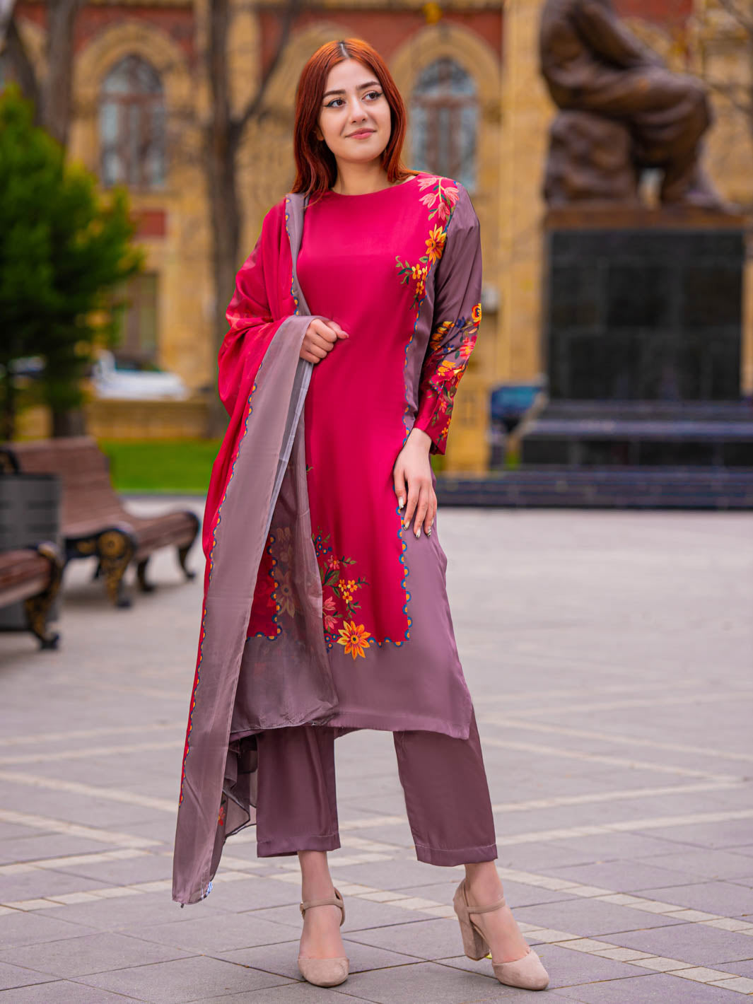 TNG By MD Stitched 3 Piece Printed Silk Collection-Arwaa