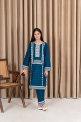 Khayat Stitched 2 Piece Casual Winter Kids Suit-Tealisa
