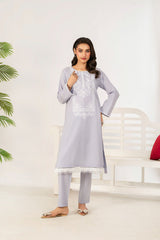 Ahlam By Safa Textile 2 Piece Embroidery Lawn Eid Edit Collection'2025-Suit (light purple)