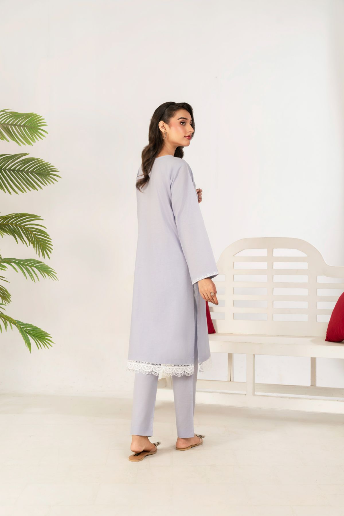 Ahlam By Safa Textile 2 Piece Embroidery Lawn Eid Edit Collection'2025-Suit (light purple)