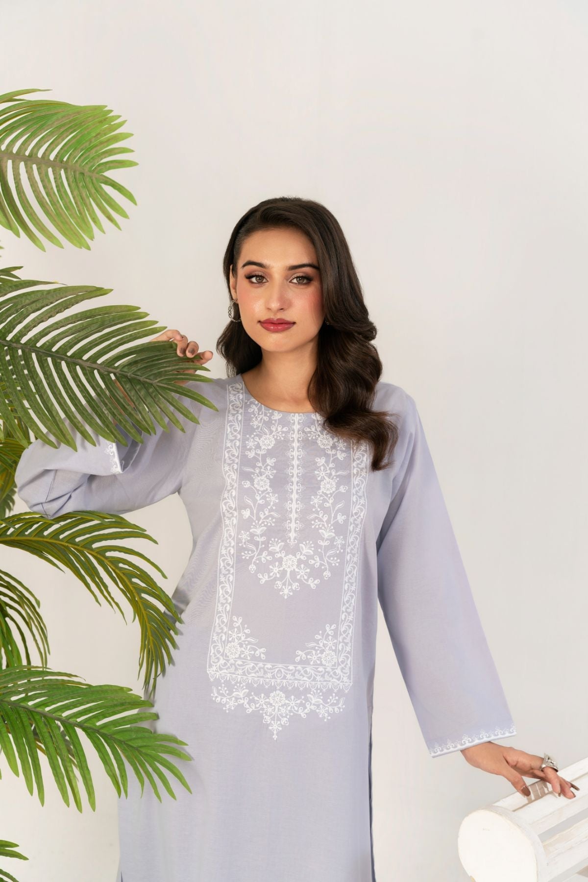 Ahlam By Safa Textile 2 Piece Embroidery Lawn Eid Edit Collection'2025-Suit (light purple)
