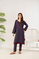 Ahlam By Safa Textile 2 Piece Embroidery Lawn Eid Edit Collection'2025-Suit (purple)