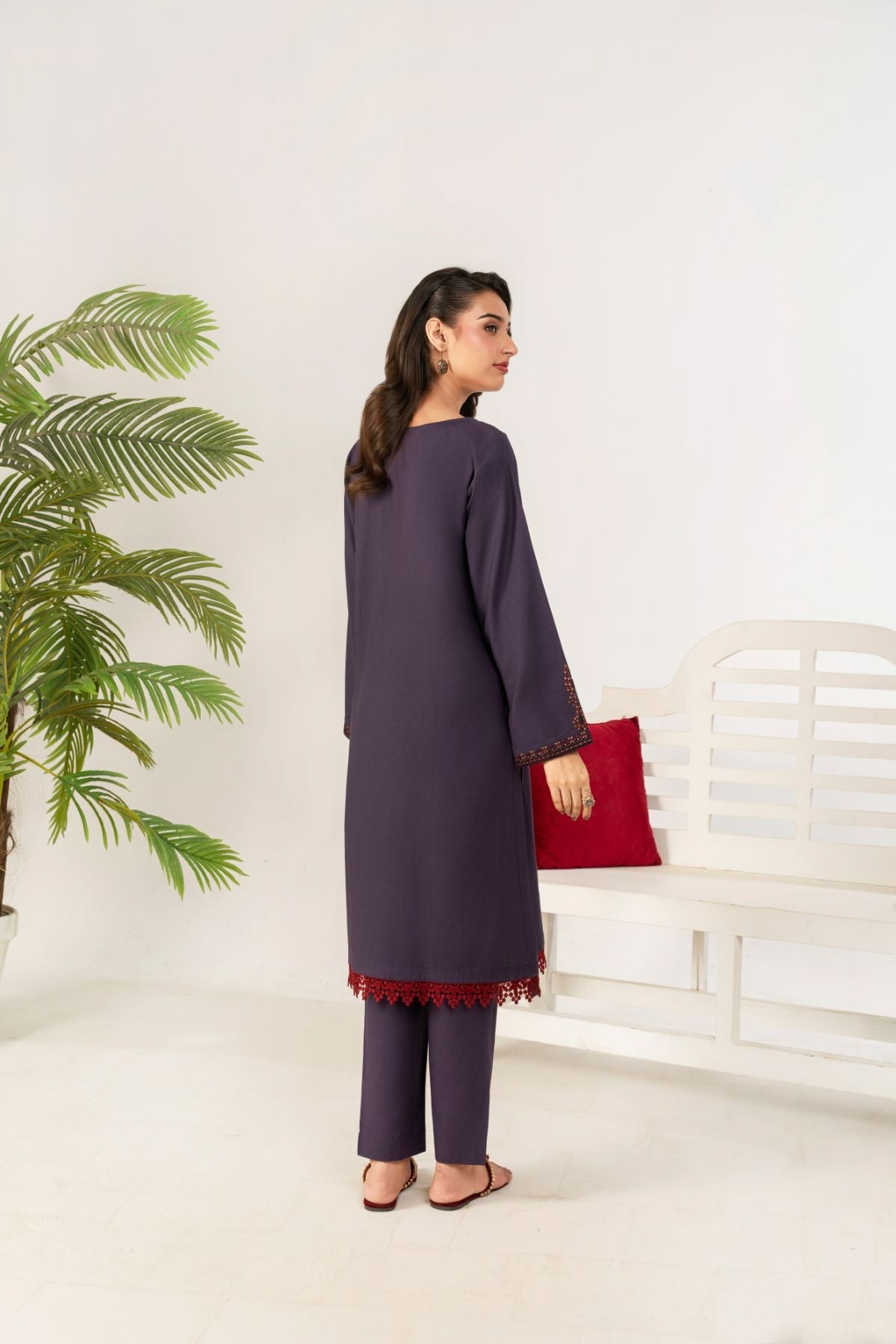 Ahlam By Safa Textile 2 Piece Embroidery Lawn Eid Edit Collection'2025-Suit (purple)