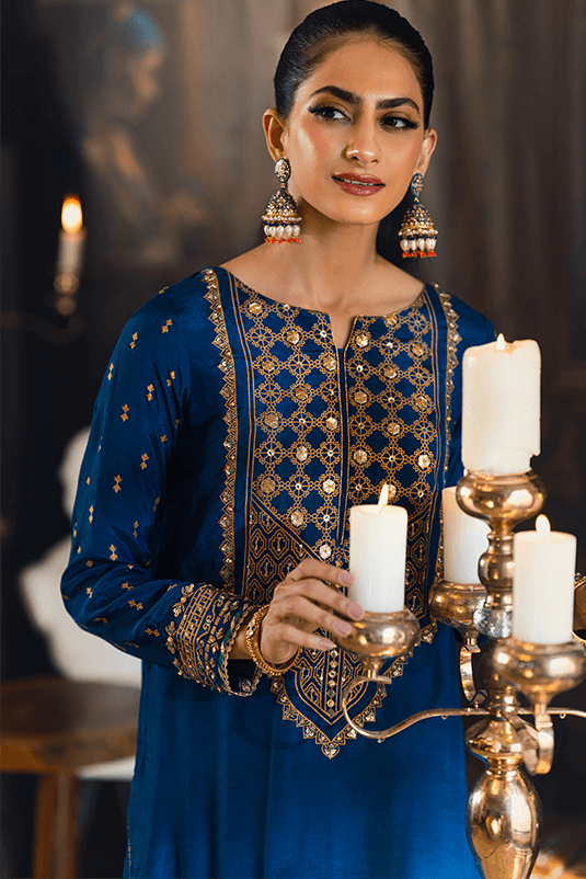 Qarmazi By Zaaviay Stitched Meesha (Three Piece)