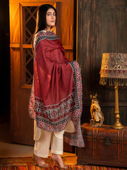 Tng By Md-Ajrak Mosaic Odhni | Redish