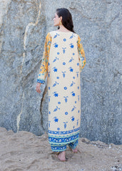 Oasis by Meerak Stitched 2 Piece Silk Lawn Kaftan-KF - 01