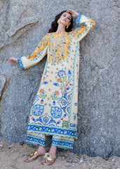 Oasis by Meerak Stitched 2 Piece Silk Lawn Kaftan-KF - 01