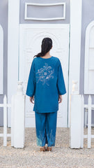 Premier Essence By Neesh Stitched Co Ords Summer Suit-Seastitch - 2 Piece