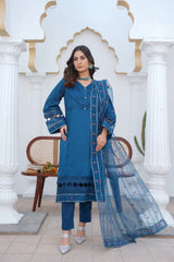 Threads & Weaves Stitched 3 Piece Pret Emb Viscose Collection-07