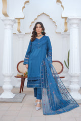 Threads & Weaves Stitched 3 Piece Pret Emb Viscose Collection-07