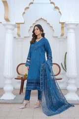 Threads & Weaves Stitched 3 Piece Pret Emb Viscose Collection-07