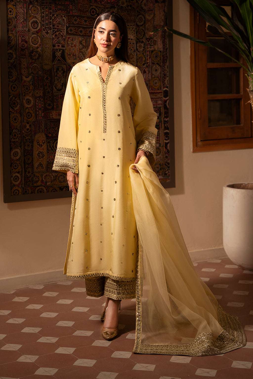 Meeru By Sheenora Stitched 3 Piece Formals Collection-PERIDOT