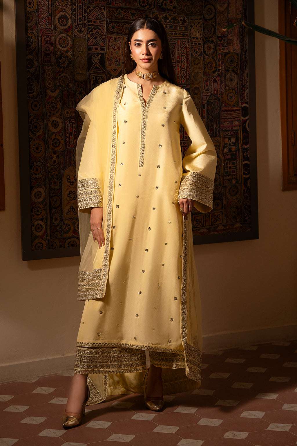 Meeru By Sheenora Stitched 3 Piece Formals Collection-PERIDOT