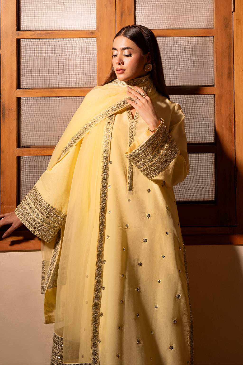 Meeru By Sheenora Stitched 3 Piece Formals Collection-PERIDOT