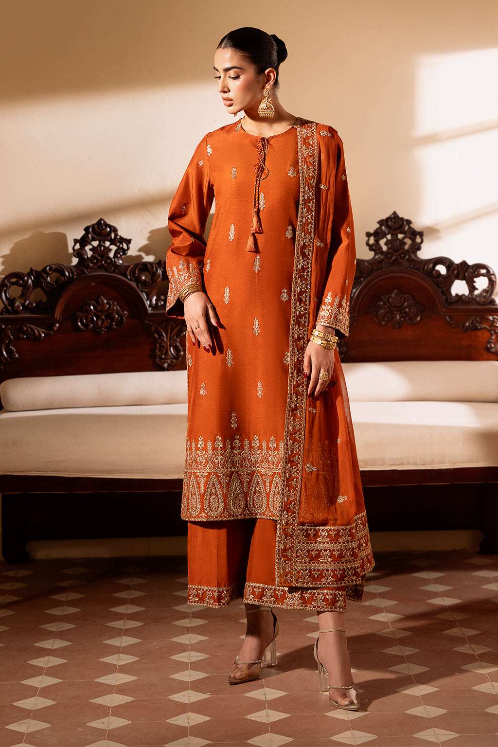 Meeru By Sheenora Stitched 3 Piece Formals Collection-RUSTIC CHARM