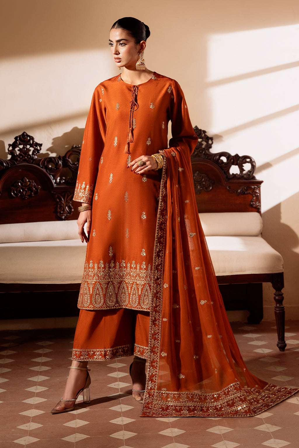 Meeru By Sheenora Stitched 3 Piece Formals Collection-RUSTIC CHARM