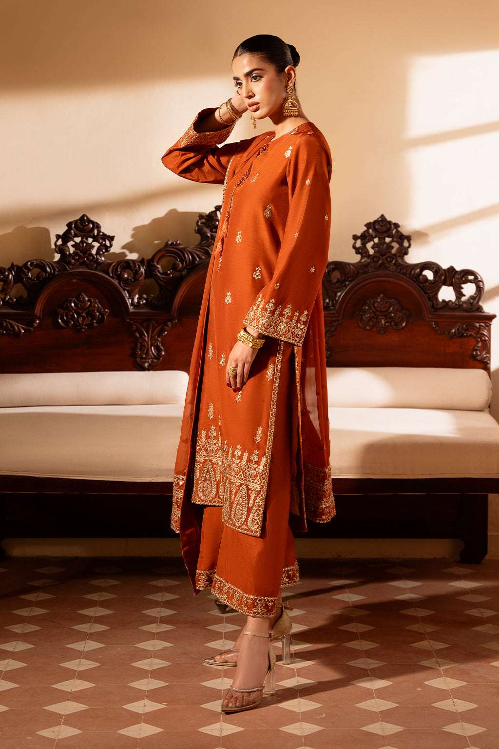 Meeru By Sheenora Stitched 3 Piece Formals Collection-RUSTIC CHARM