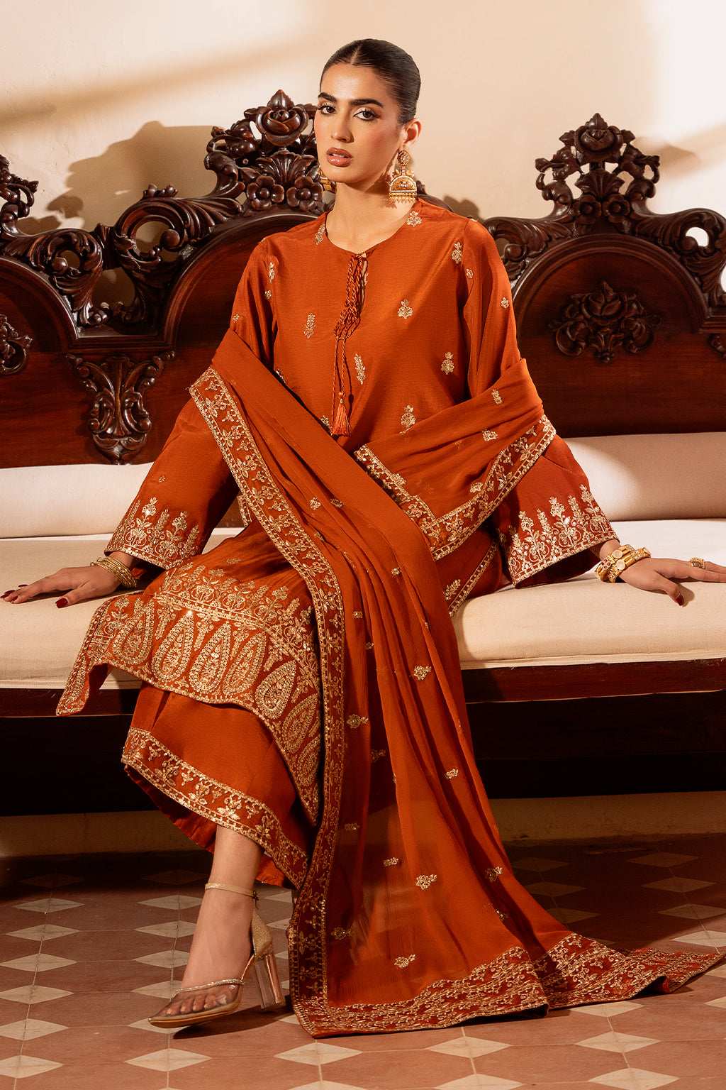 Meeru By Sheenora Stitched 3 Piece Formals Collection-RUSTIC CHARM