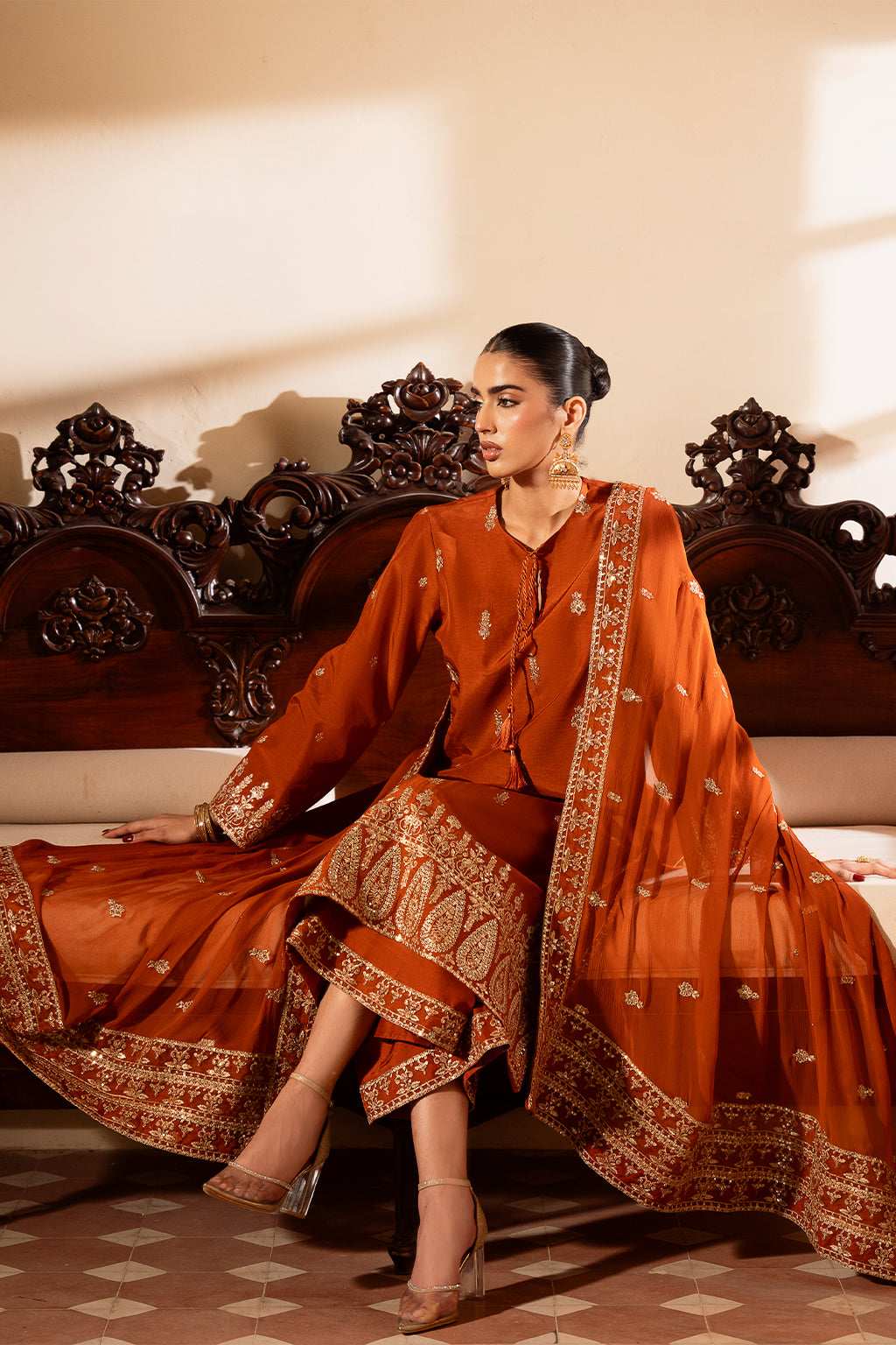 Meeru By Sheenora Stitched 3 Piece Formals Collection-RUSTIC CHARM