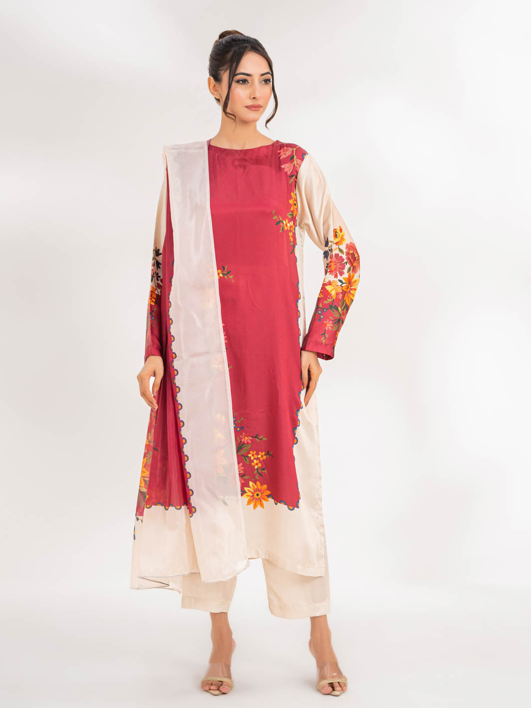 TNG By MD Stitched 3 Piece Printed Silk Collection-Eevaa