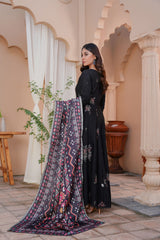 Threads & Weaves Stitched 3 PC - Embroidered Karandi Pret-06