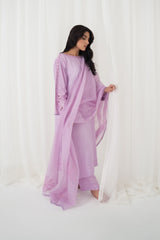 Charaghan By Qariney Stitched 3 Piece Winter Vol-02 Collection'2024-Shades of Lilac