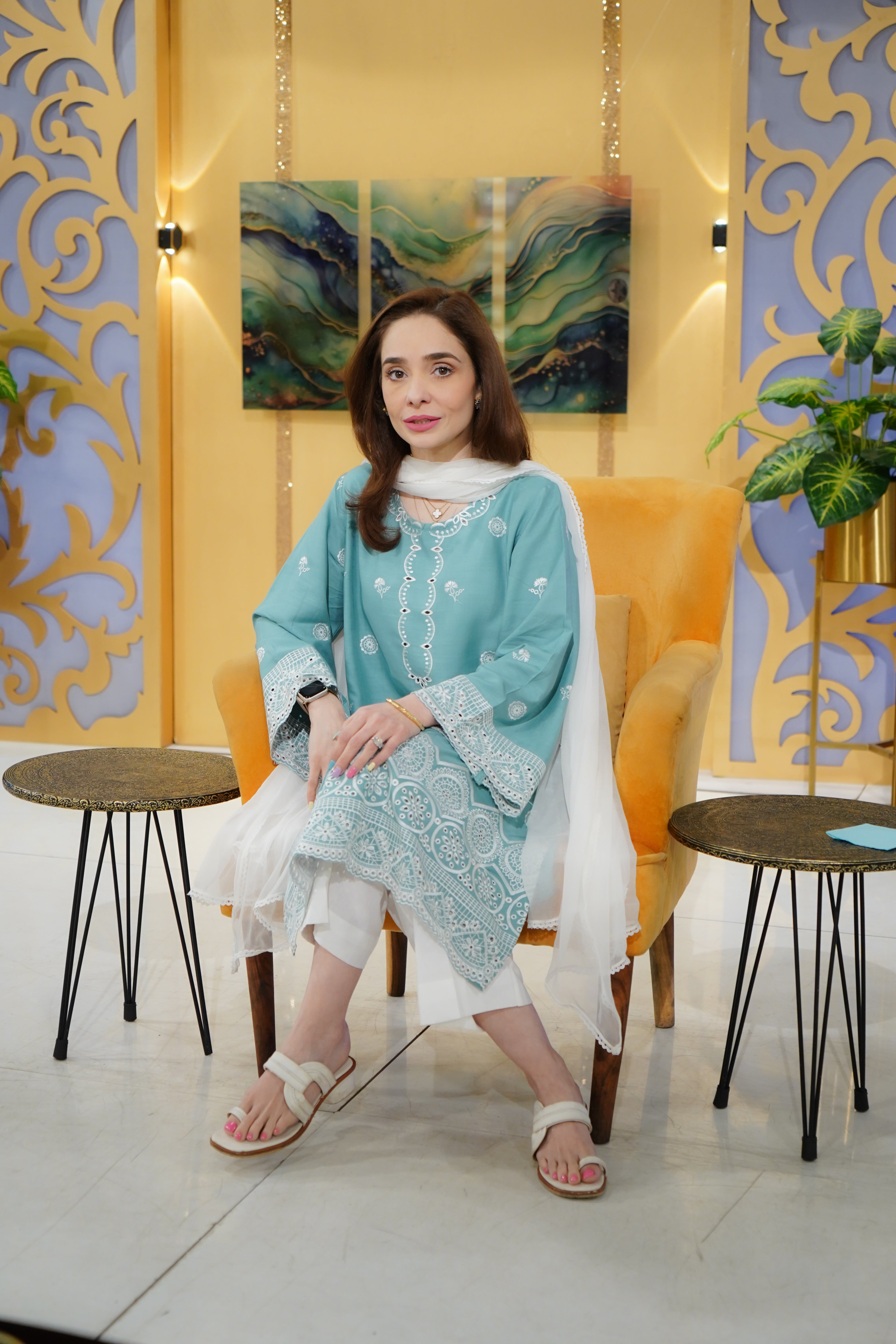 Urban Cut 2 Piece Cotton Dobby Chikankaari Embroidered Suit