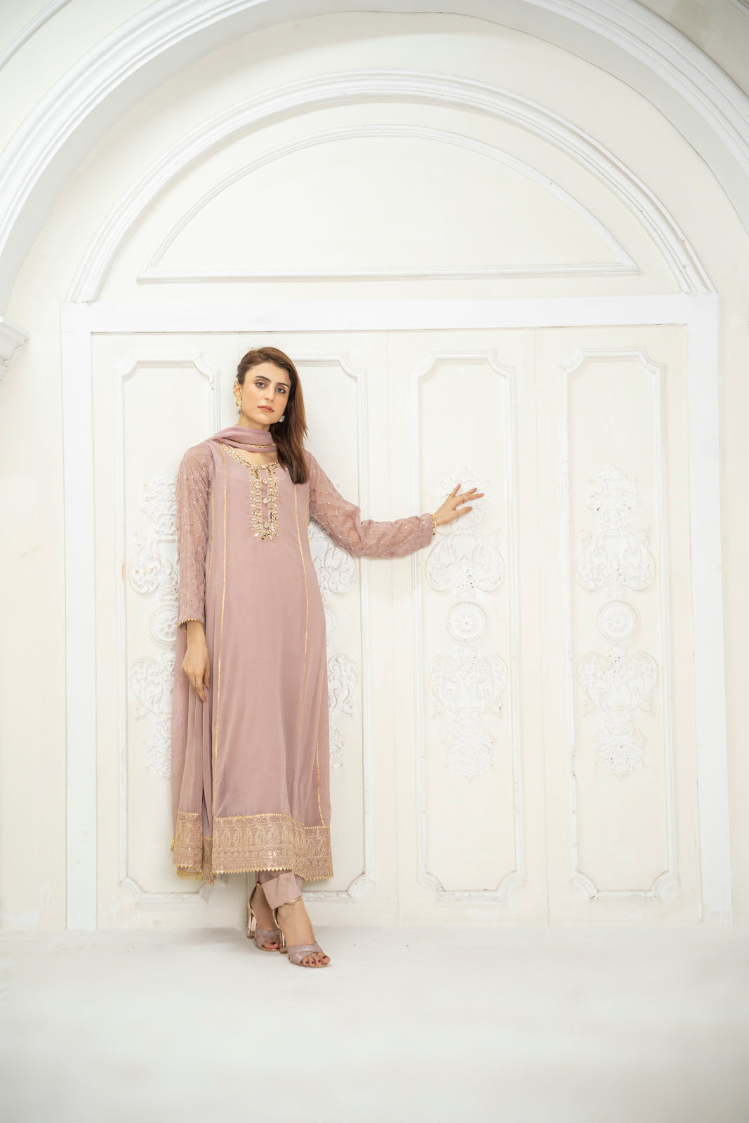 Manahils Stitched Formals Kurti 123-Lilac