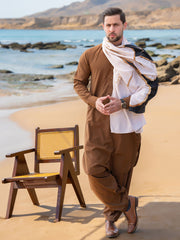 Tng By Md Men Stole Collection-Alfaz E Iqbal Stole (Beige-Men)
