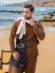 Tng By Md Men Stole Collection-Alfaz E Iqbal Stole (Beige-Men)