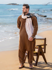 Tng By Md Men Stole Collection-Alfaz E Iqbal Stole (Beige-Men)