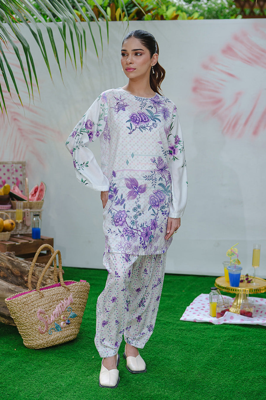 Rozana By Opole Stitched 2 Piece Digital Printed Arabic Lawn Collection'2025-Lilac Bloom