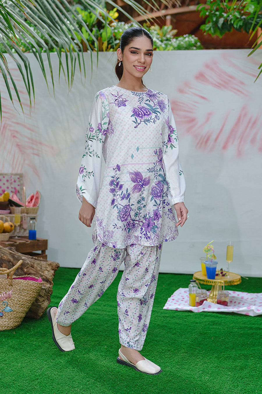 Rozana By Opole Stitched 2 Piece Digital Printed Arabic Lawn Collection'2025-Lilac Bloom