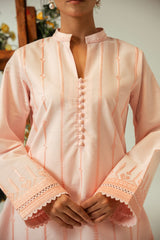 Serene By Zouj Stitched Co Ords Emb Cotton Collection'2025-Pink