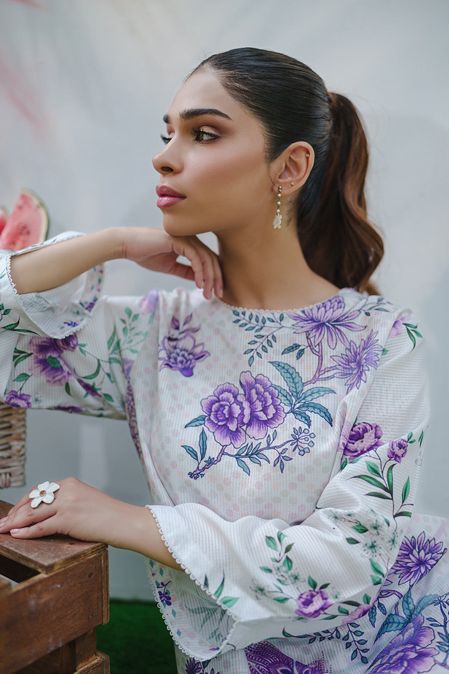 Rozana By Opole Stitched 2 Piece Digital Printed Arabic Lawn Collection'2025-Lilac Bloom