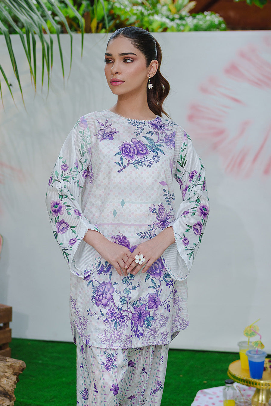Rozana By Opole Stitched 2 Piece Digital Printed Arabic Lawn Collection'2025-Lilac Bloom