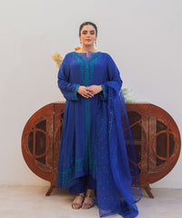 Zarish By Kross Kulture Stitched 3 Piece Viscose Summer Vol-2 Suit-0002009-SML-BLU