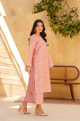 Yashfa Studio Stitched 2 Piece Solids Brazilian Lawn Suit-ROUGE